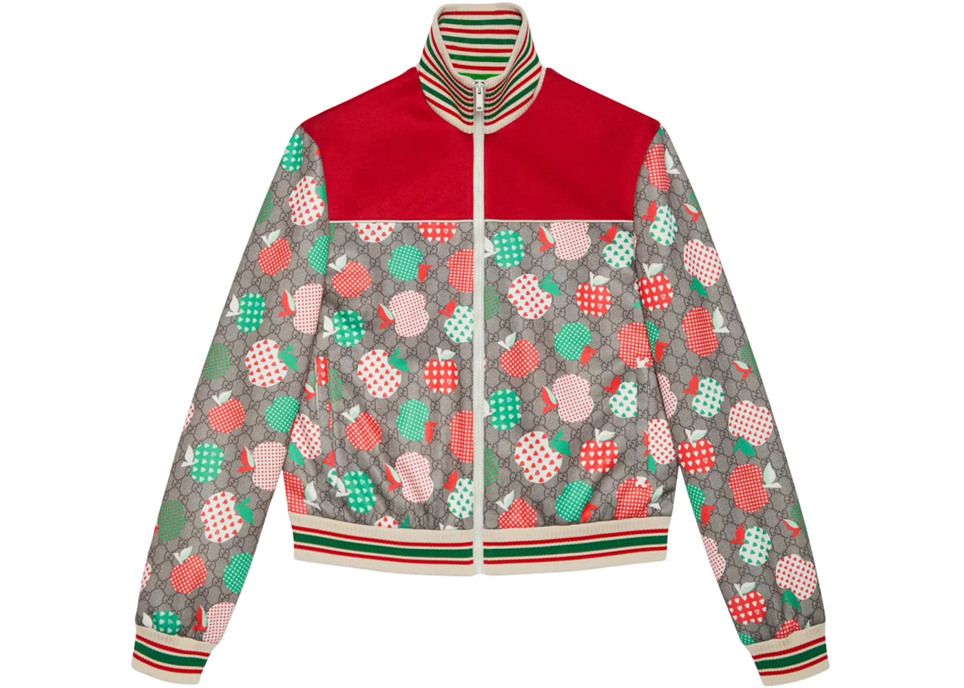 Gucci Men'S Gucci Les Pommes Zip Jacket Red/Beige/Brown