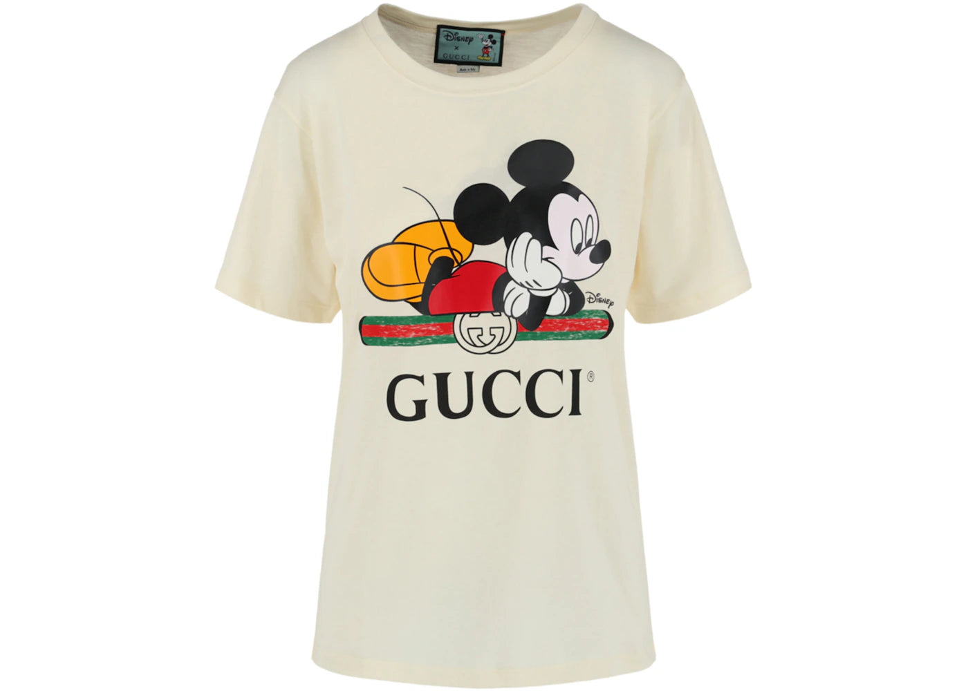 Gucci Womens Mickey Mouse Logo Short Sleeve T-shirt White
