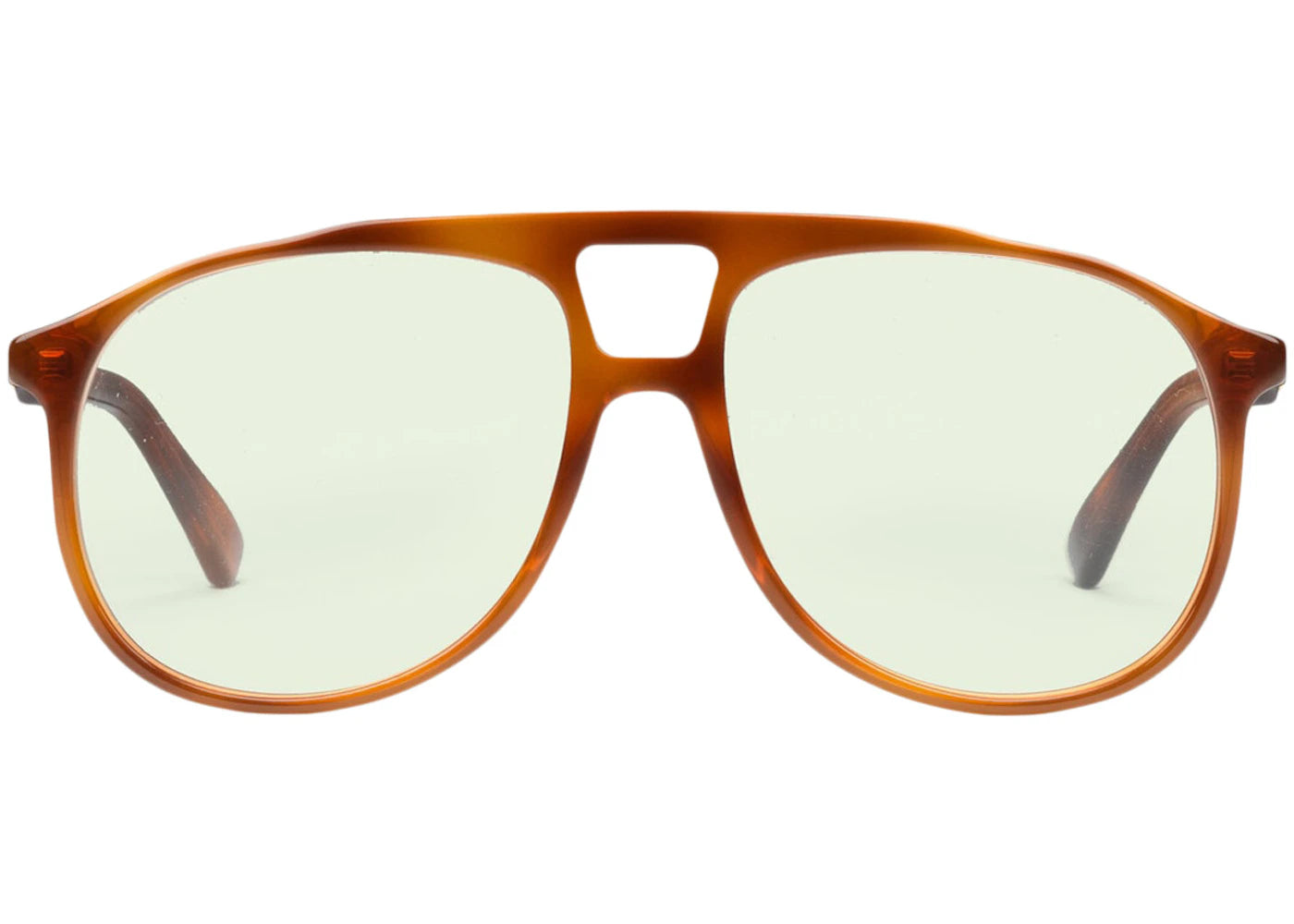 Gucci Navigator Frame Sunglasses Shiny Light Tortoiseshell/Light Yellow (‎705300 J0740 2374)