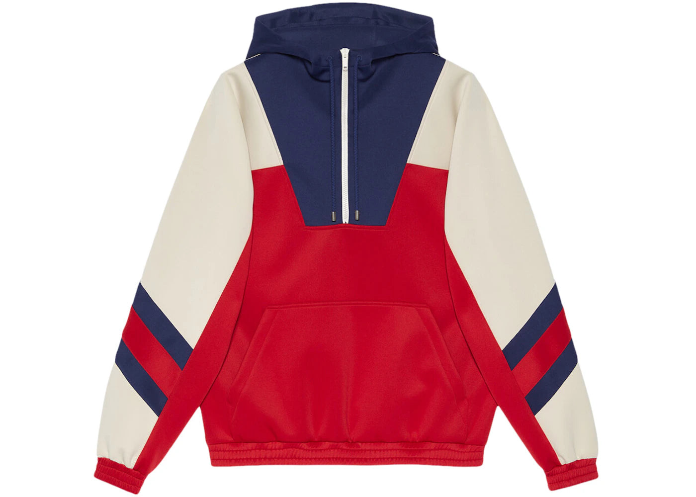 Gucci Neoprene Half-Zip Webbed Jacket Red/Ivory/Blue/Red