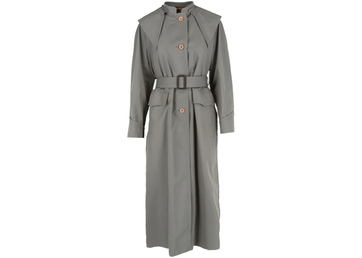 Gucci Oversized Cotton Trench Coat Smoke Grey Mix