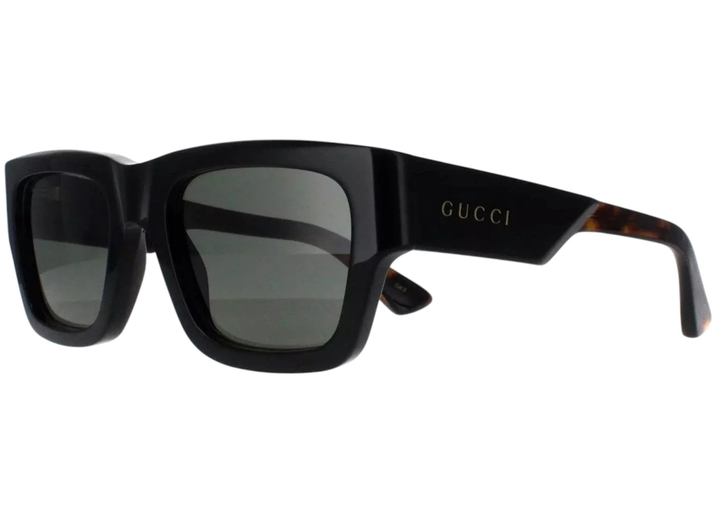 Gucci Rectangle Sunglasses Black Havana Grey (GG1668S-001-52)