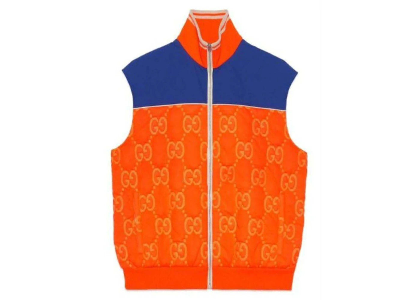Gucci Removable Sleeve GG Jacquard Jacket Orange/Blue