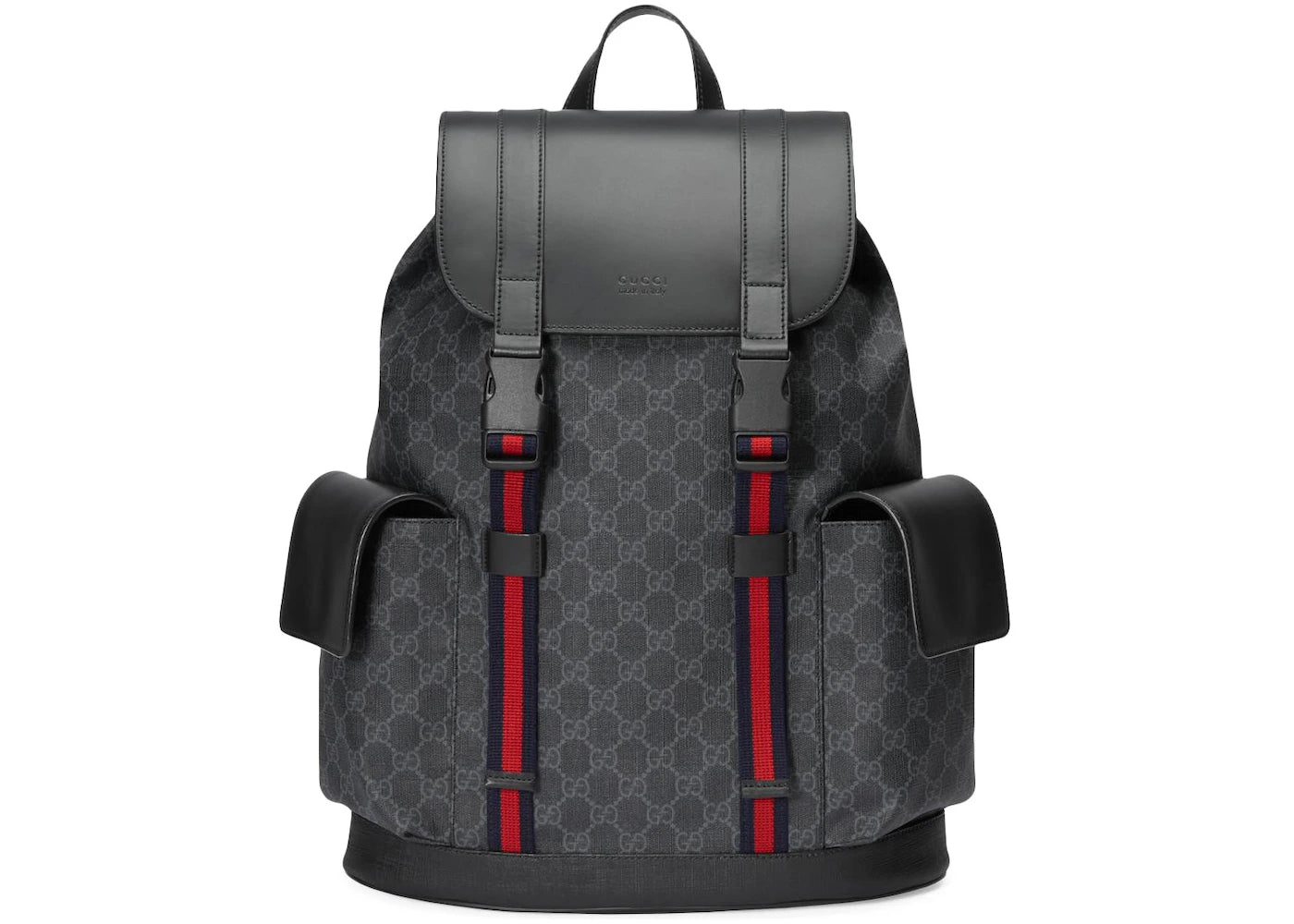 Gucci Soft Backpack GG Supreme Blue/Red Web Black/Grey