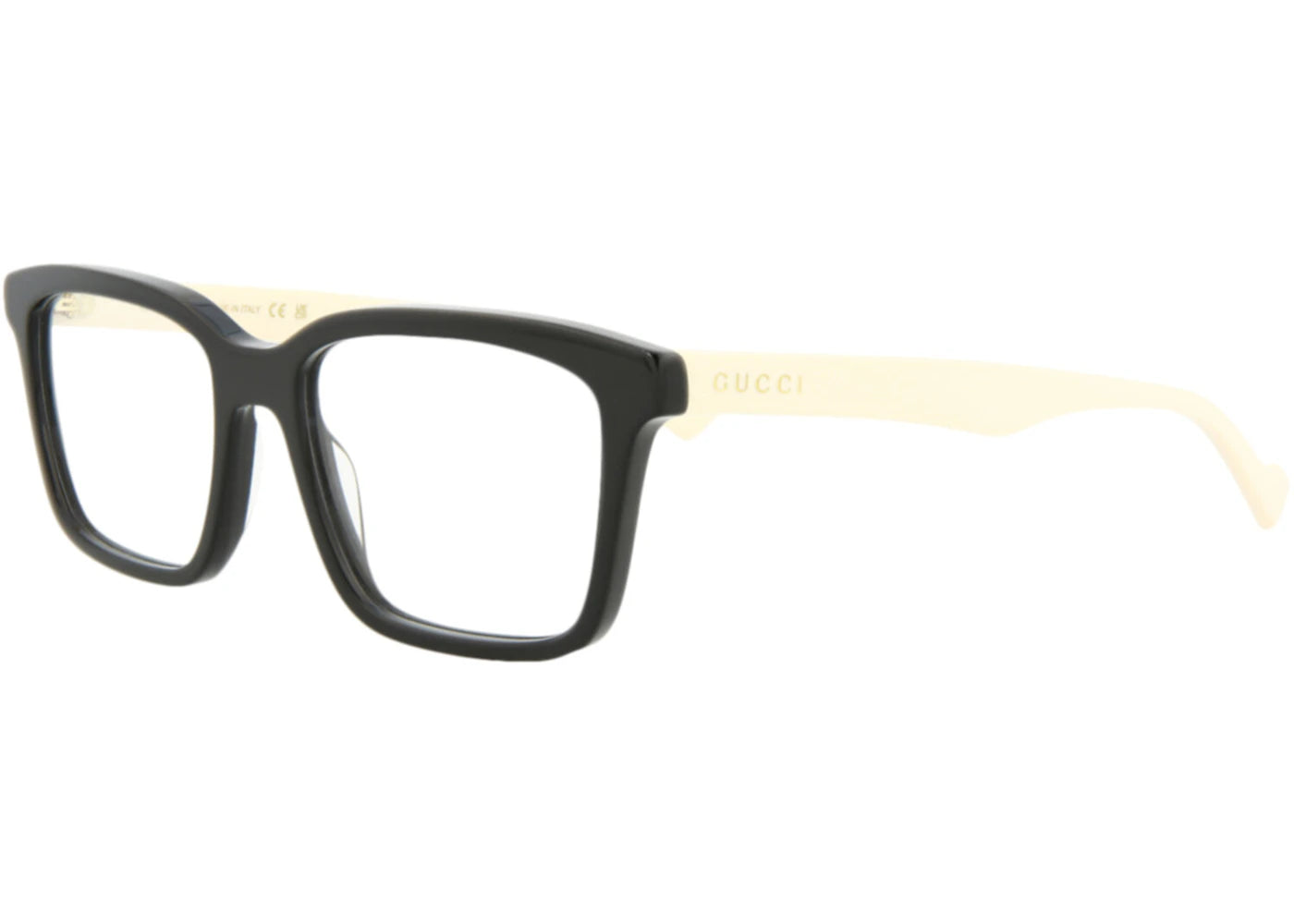 Gucci Square Eyeglasses Black/White/Transparent (GG0964O-30011188-005)