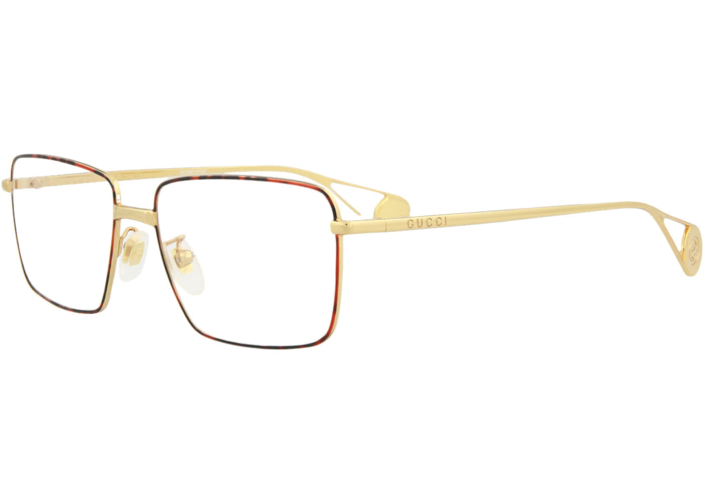 Gucci Square Eyeglasses Gold/Gold/Transparent (GG0439O-30006461-004)