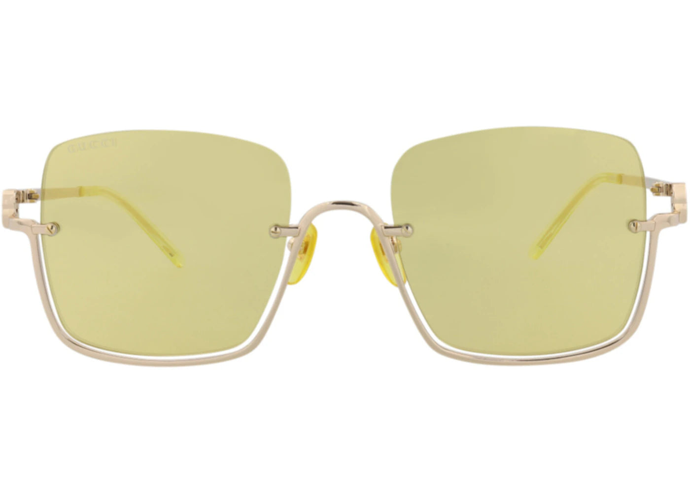 Gucci Square-Frame Metal Sunglasses Gold/Gold/Gold (GG1279S-30013846-006)