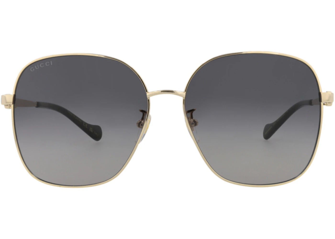 Gucci Square-Frame Metal Sunglasses Gold/Gold/Grey (GG1089SA-30012967-001)