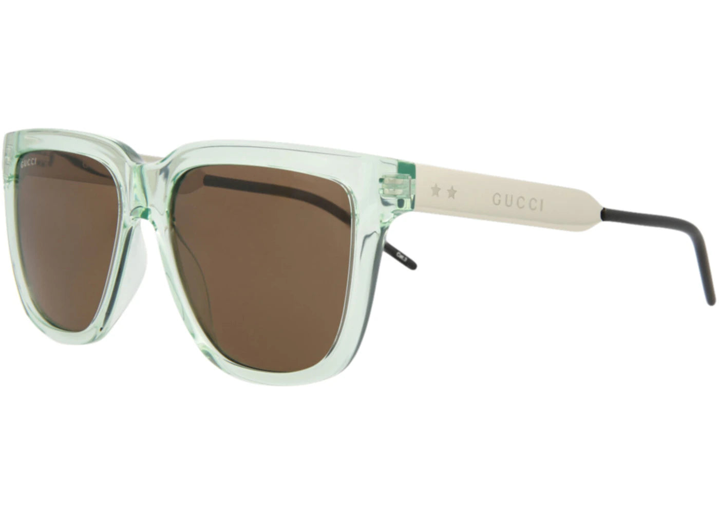 Gucci Square Rectangle Sunglasses Green/Silver/Brown (GG0976S-30011149-002)