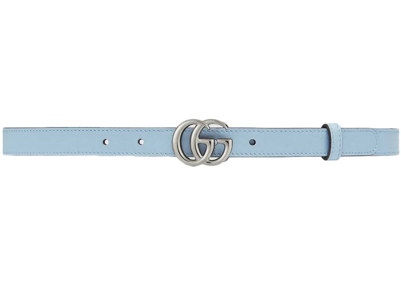 Gucci Thin Belt Double G Buckle .8 Width Pastel Blue