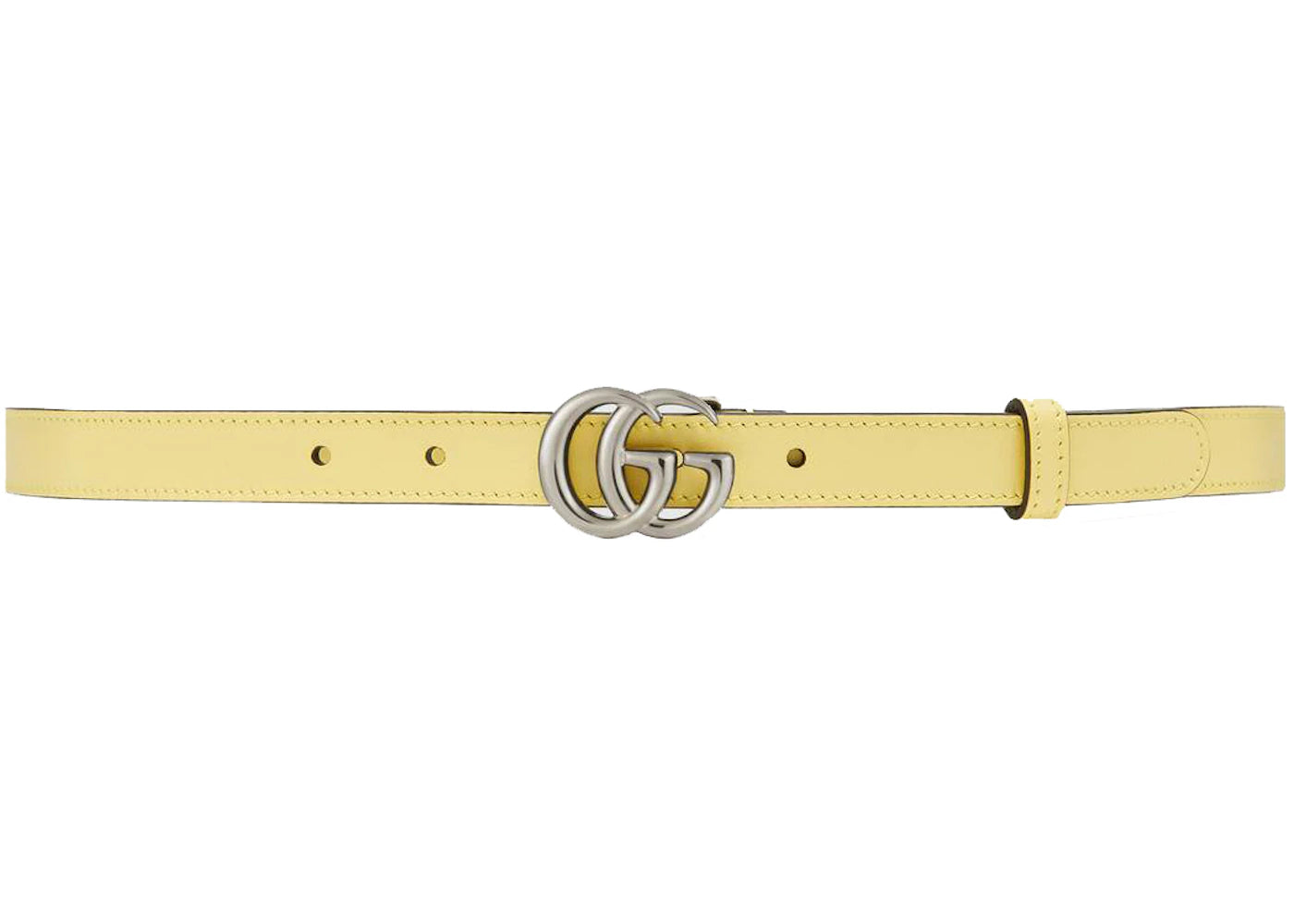 Gucci Thin Belt Double G Buckle .8 Width Pastel Yellow