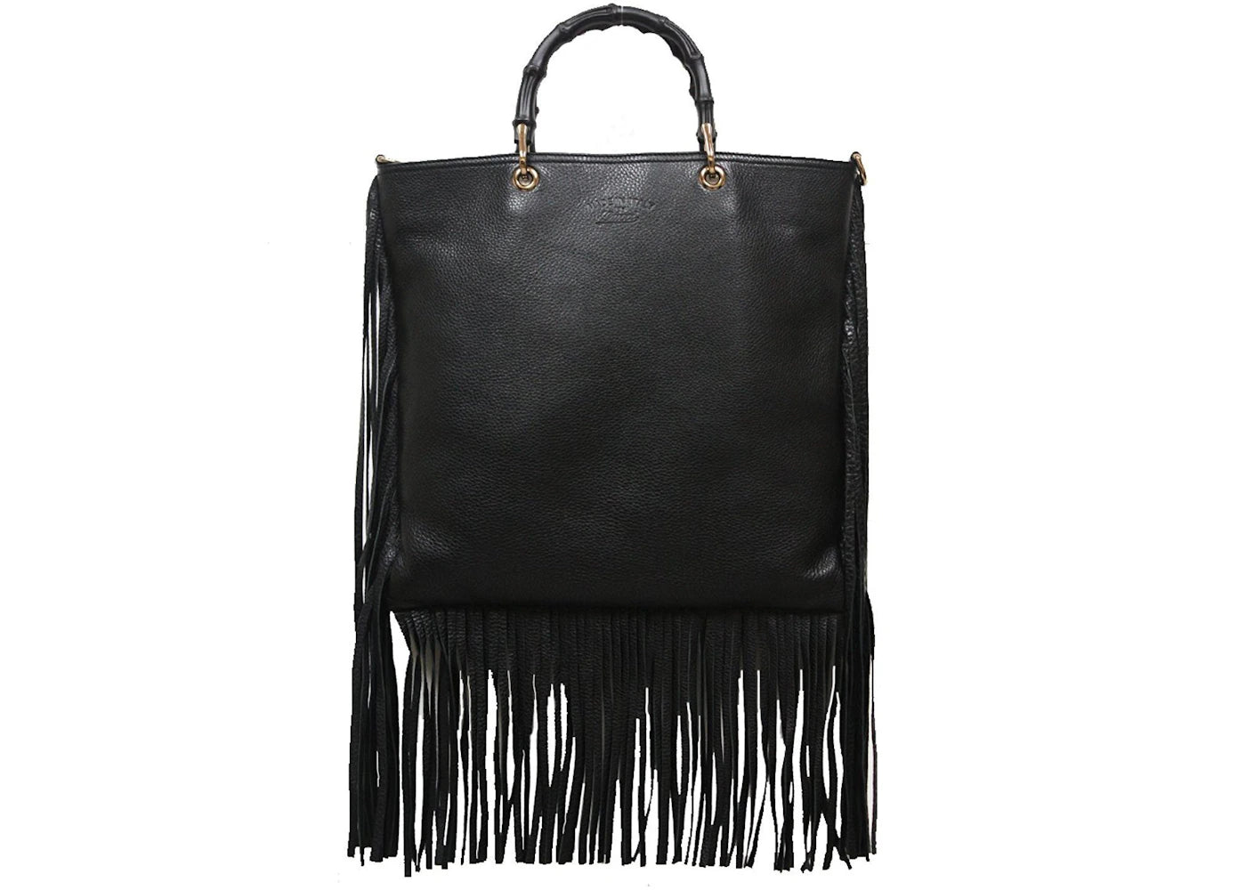 Gucci Bamboo Fringe Shopper Tote Tall Black