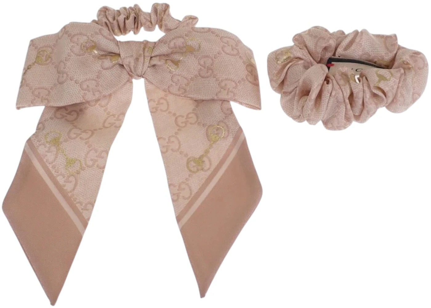 Gucci (W) Silk GG Scrunchie Set Pink/Ivory