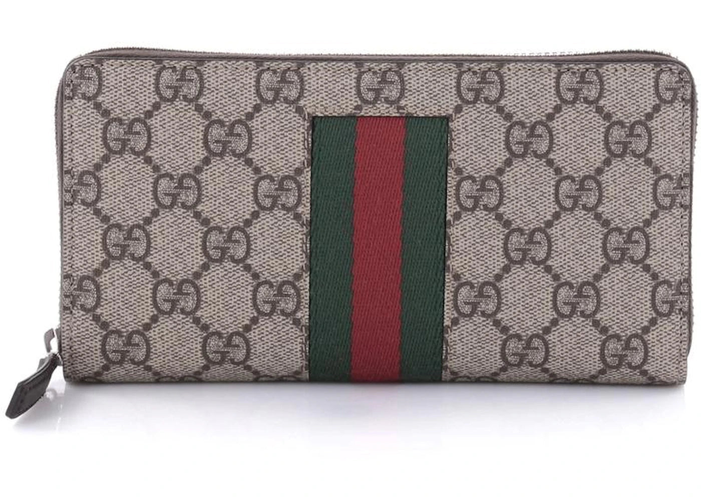 Gucci Zip Around Wallet Web GG Supreme Beige/Ebony