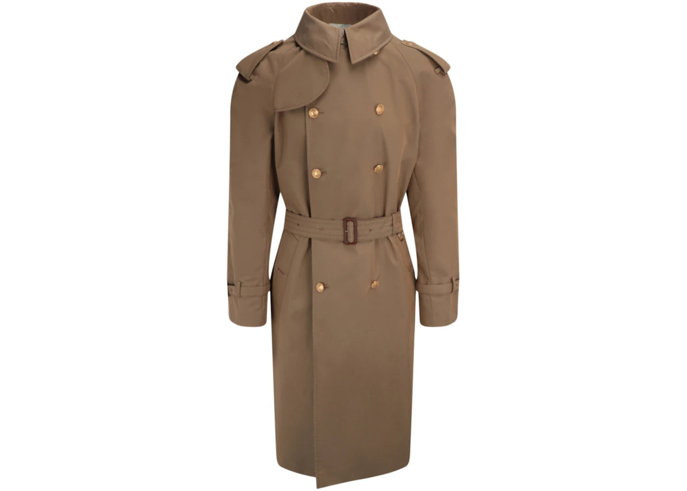 Gucci Washed Gabardine Trench Coat Brown