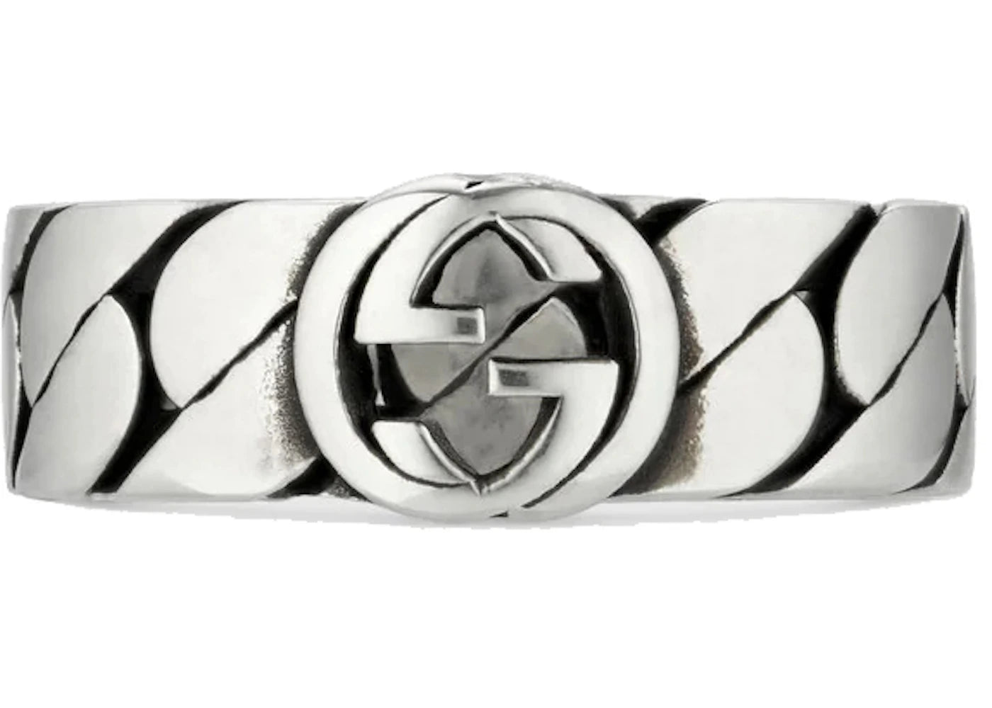 Gucci Wide Ring With Interlocking G Silver