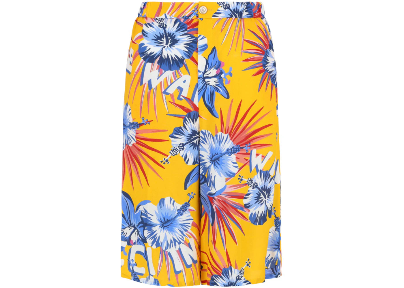 Gucci Wild Flower Cropped Shorts Yellow
