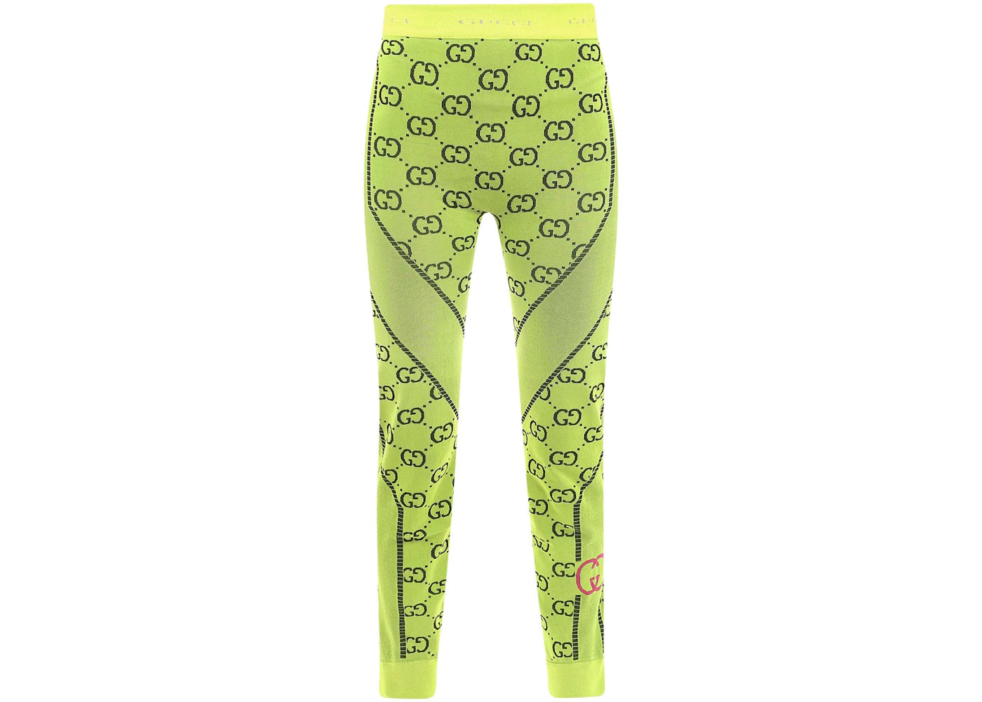Gucci Woman Jacquard GG Jersey Leggings Yellow
