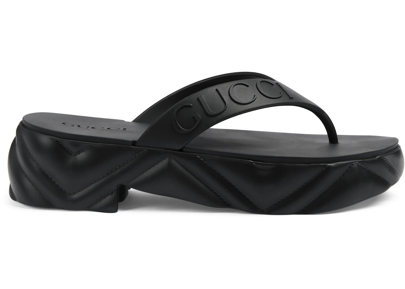 Gucci Women Thong Platform Sandals Black (Women's)