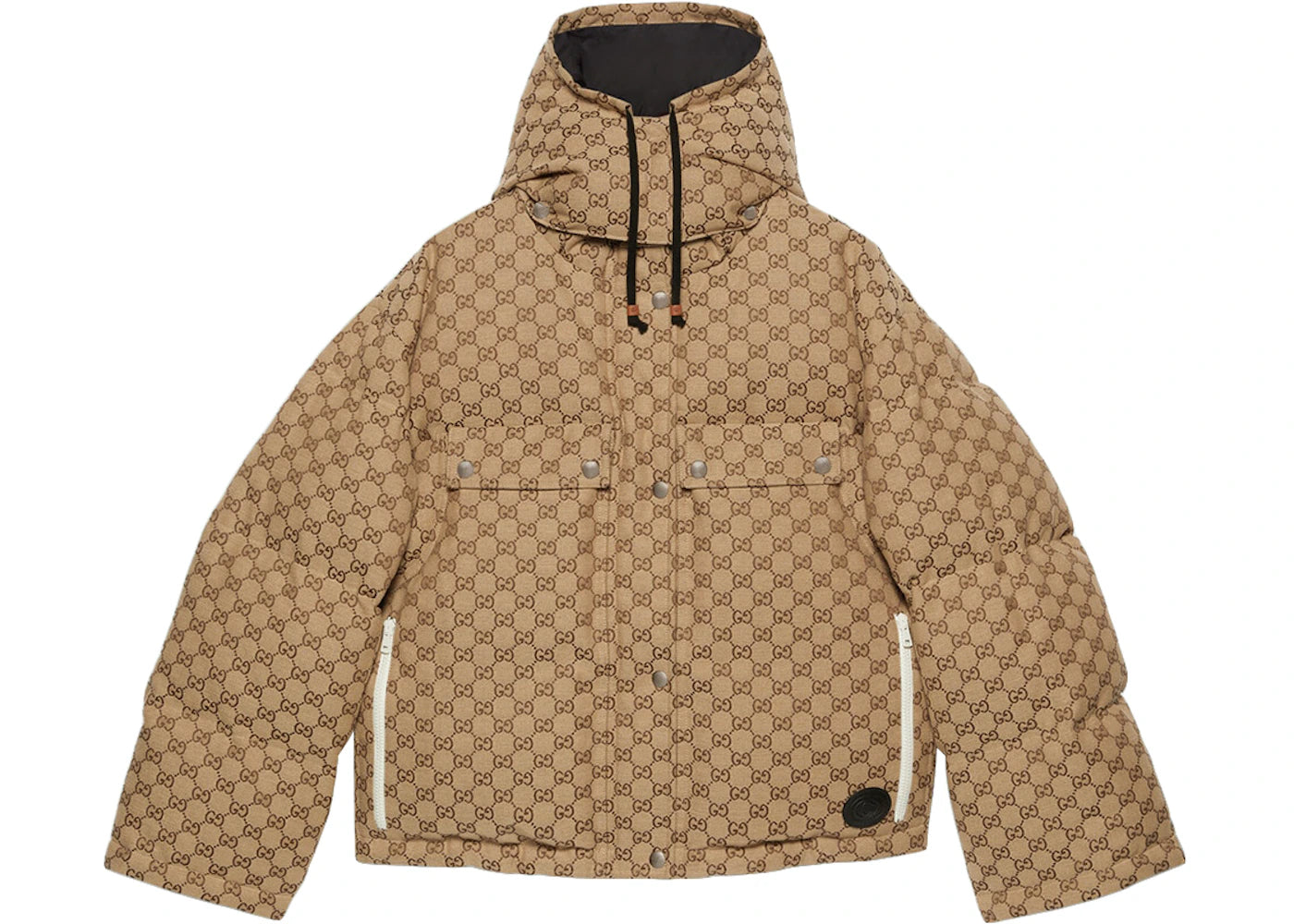 Gucci Women's GG Cotton Canvas Puffer Jacket Camel/Ebony