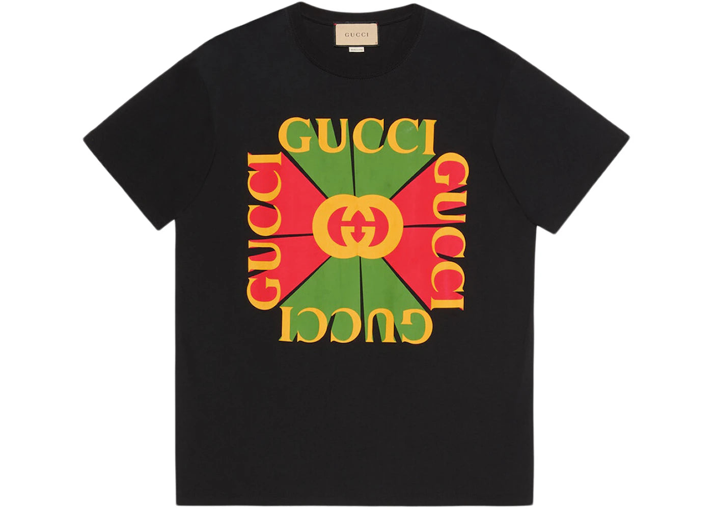 Gucci Women's Oversized Vintage Logo Print T-Shirt Black/Green/Red/Yellow