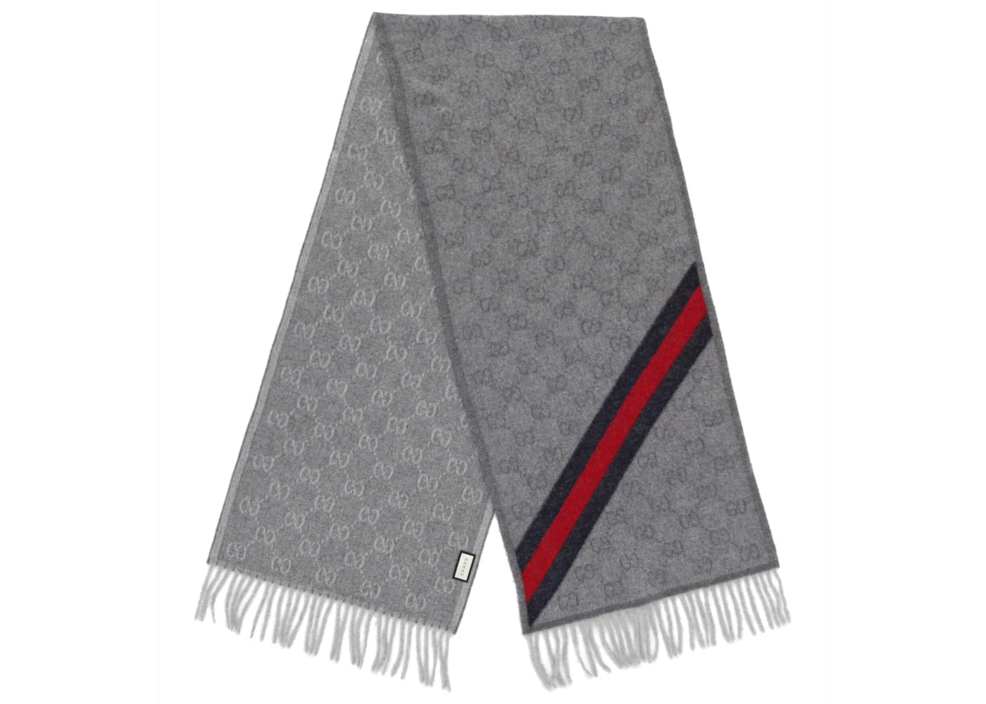 Gucci Wool Logo Scarf Zinc/Blue