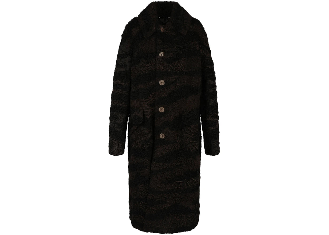Gucci Zebra Pattern Shearling Coat Black