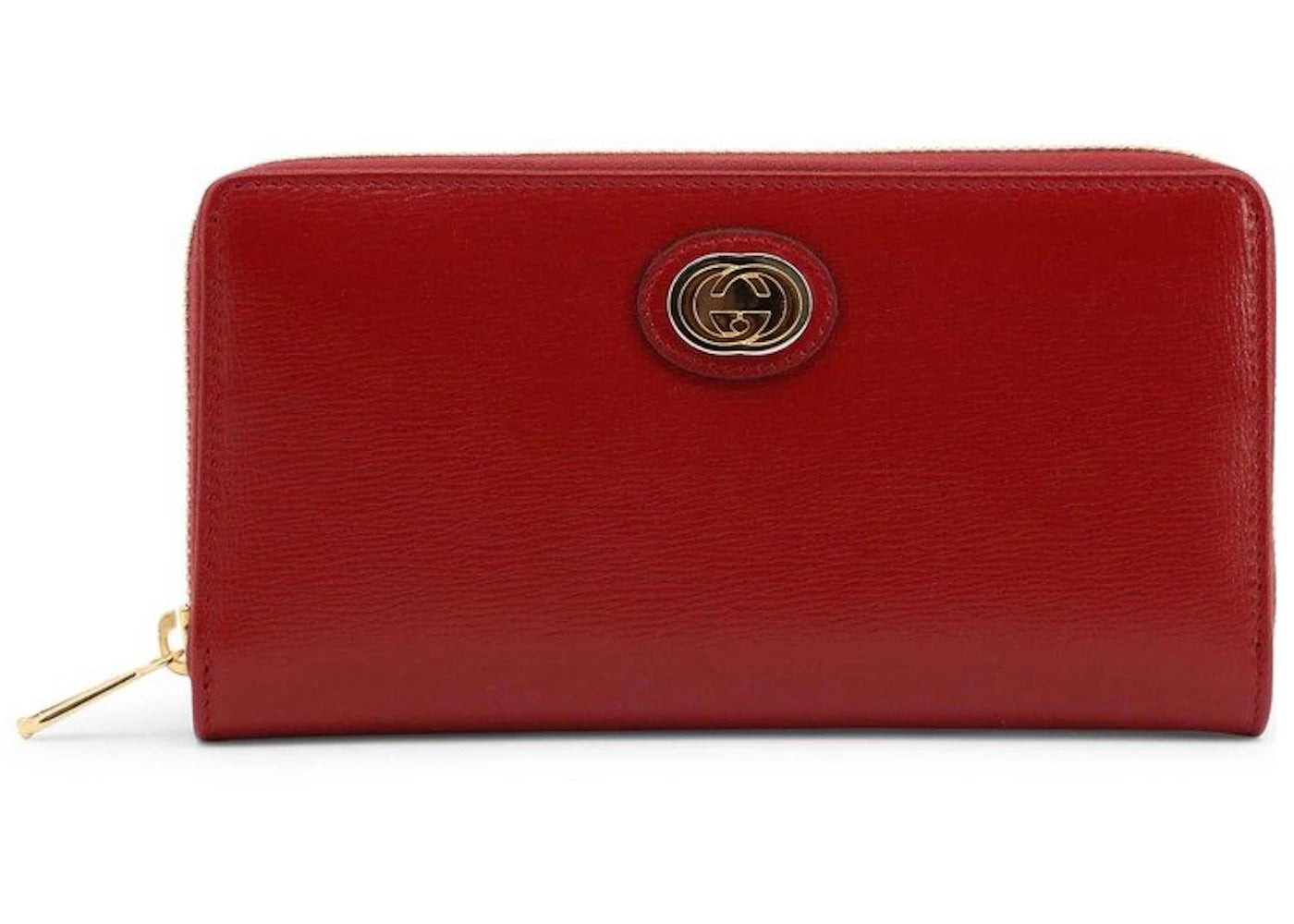 Gucci Zip Around Leather Wallet Red