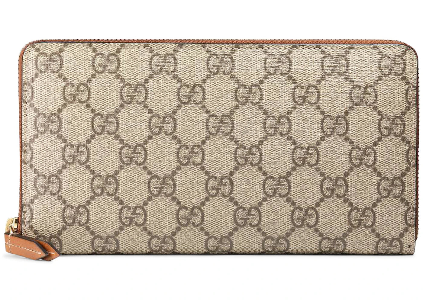 Gucci Zip Around Wallet GG Supreme Large Beige/Brown