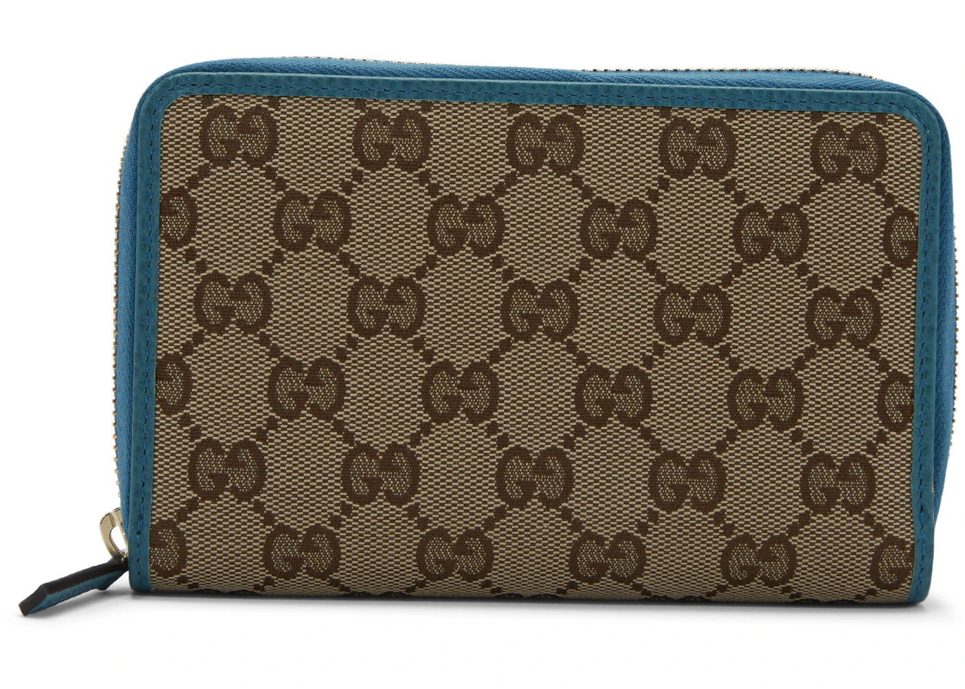 Gucci Zip Around Wallet GG Supreme Small Cobalt Lining