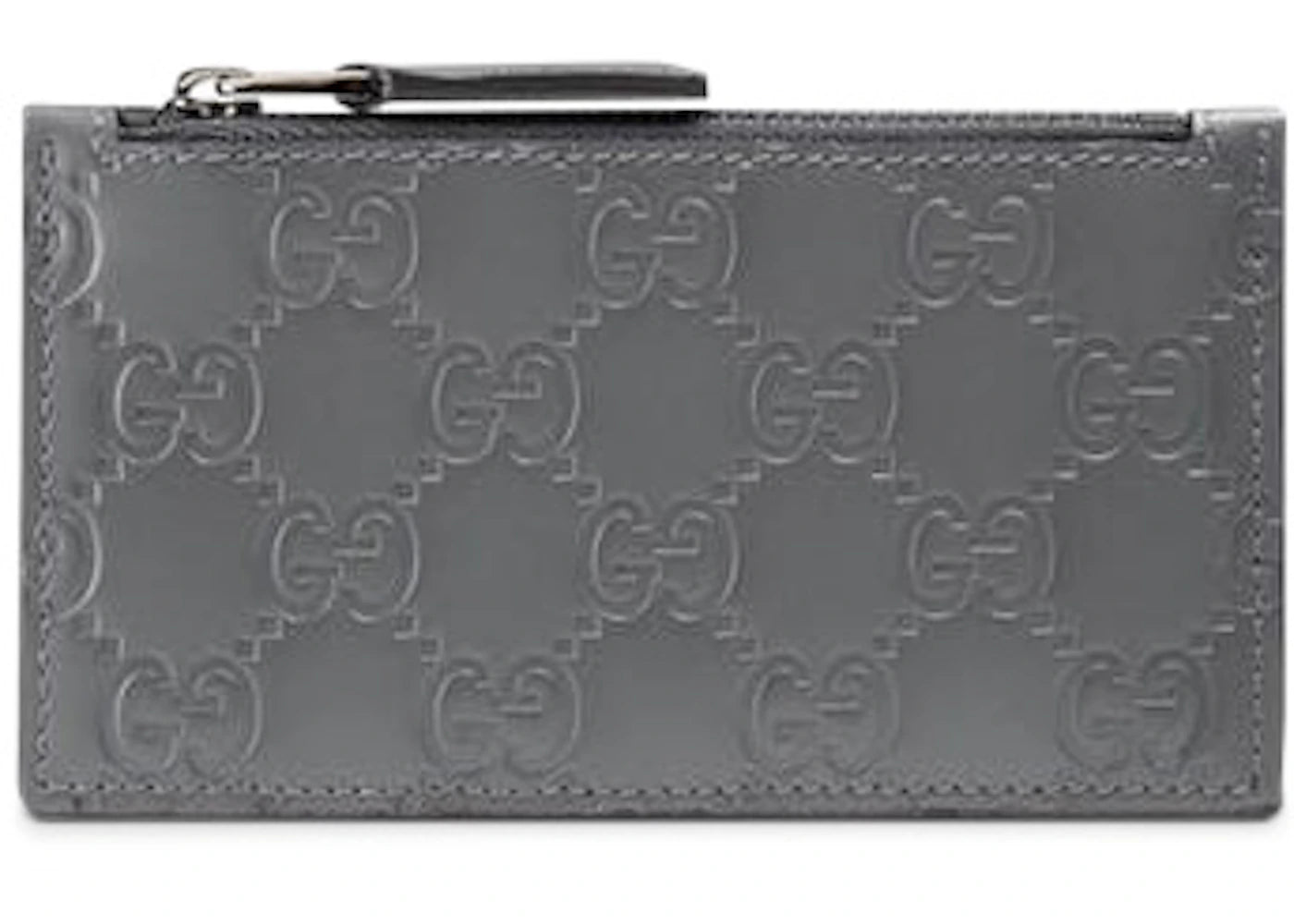 Gucci Zip Coin Pouch Card Case Guccissima Grey