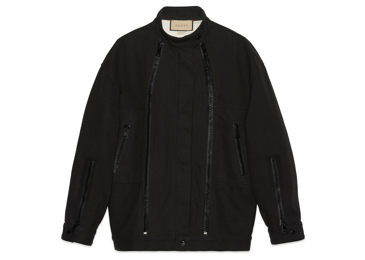 Gucci Zipper Detailed Denim Jacket Black