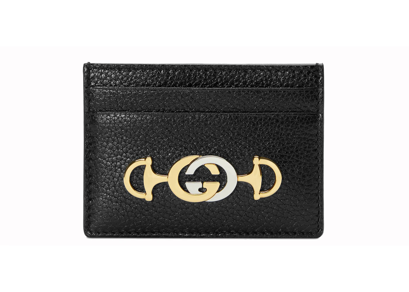 Gucci Zumi Card Case Grainy Leather Black