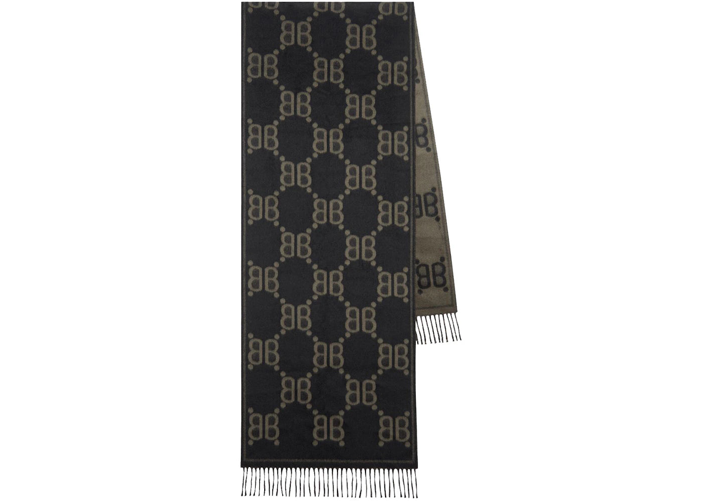 Gucci x Balenciaga The Hacker Project Allover Logo Macro Scarf Charcoal Grey