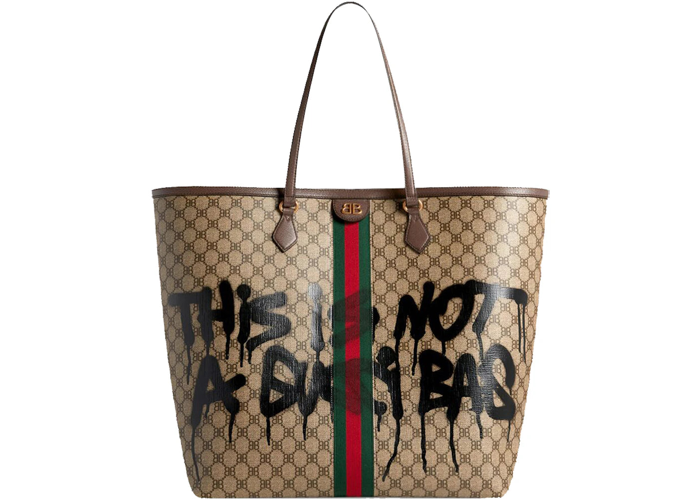 Gucci x Balenciaga The Hacker Project Graffiti Large Tote Bag Beige