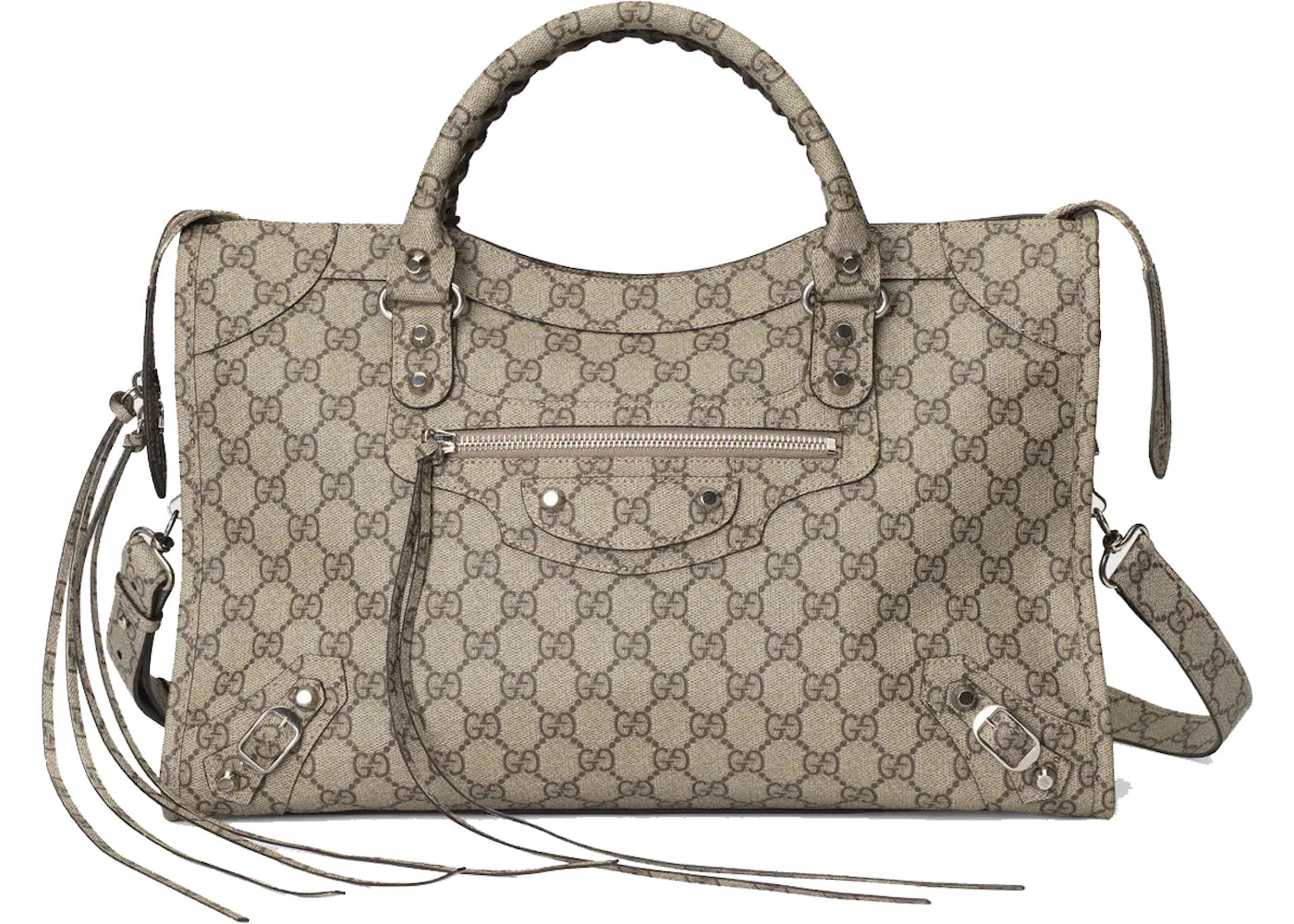 Gucci x Balenciaga The Hacker Project Medium Neo Classic Bag Variation 2 Beige/Ebony