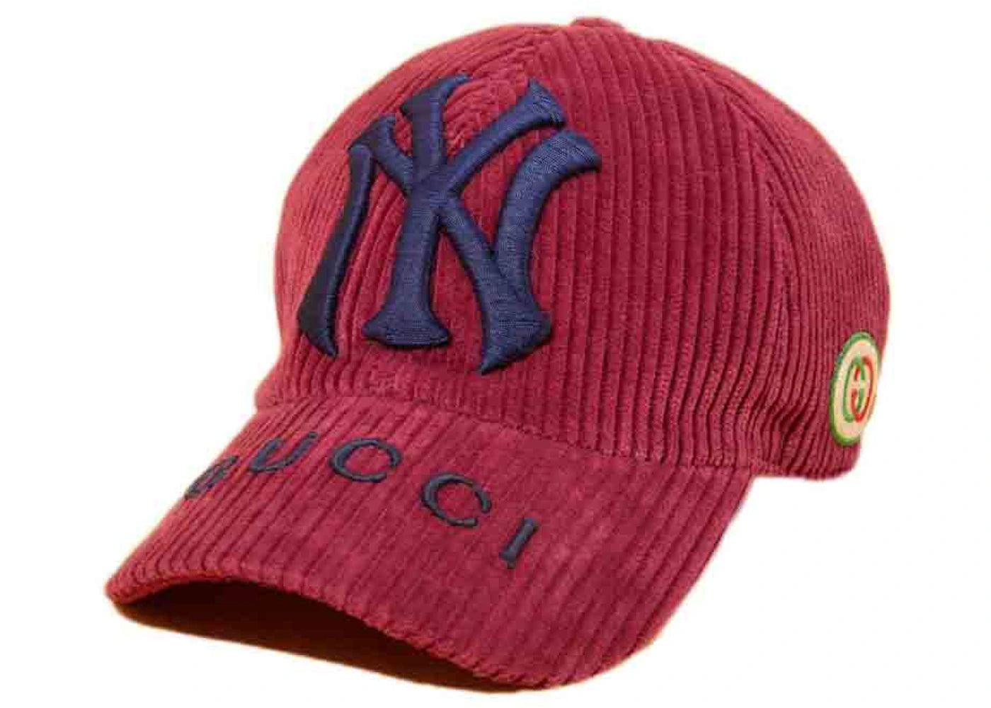 Gucci x MLB 2022 Velvet Baseball Hat with Yankees Patch Bordeaux