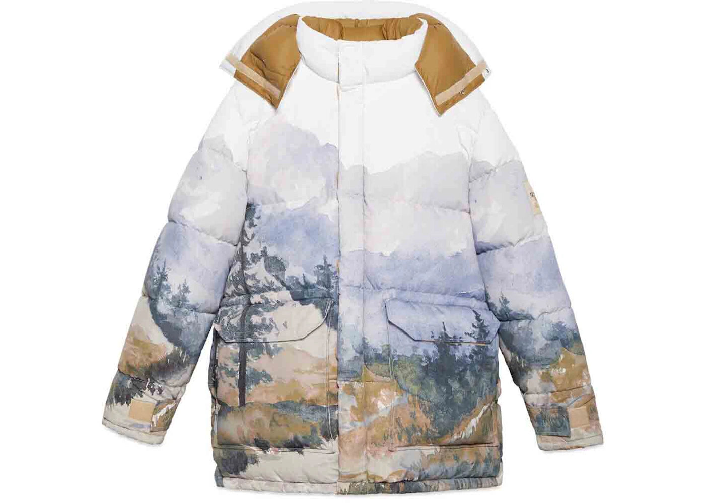 Gucci x The North Face Down Coat Trail Print
