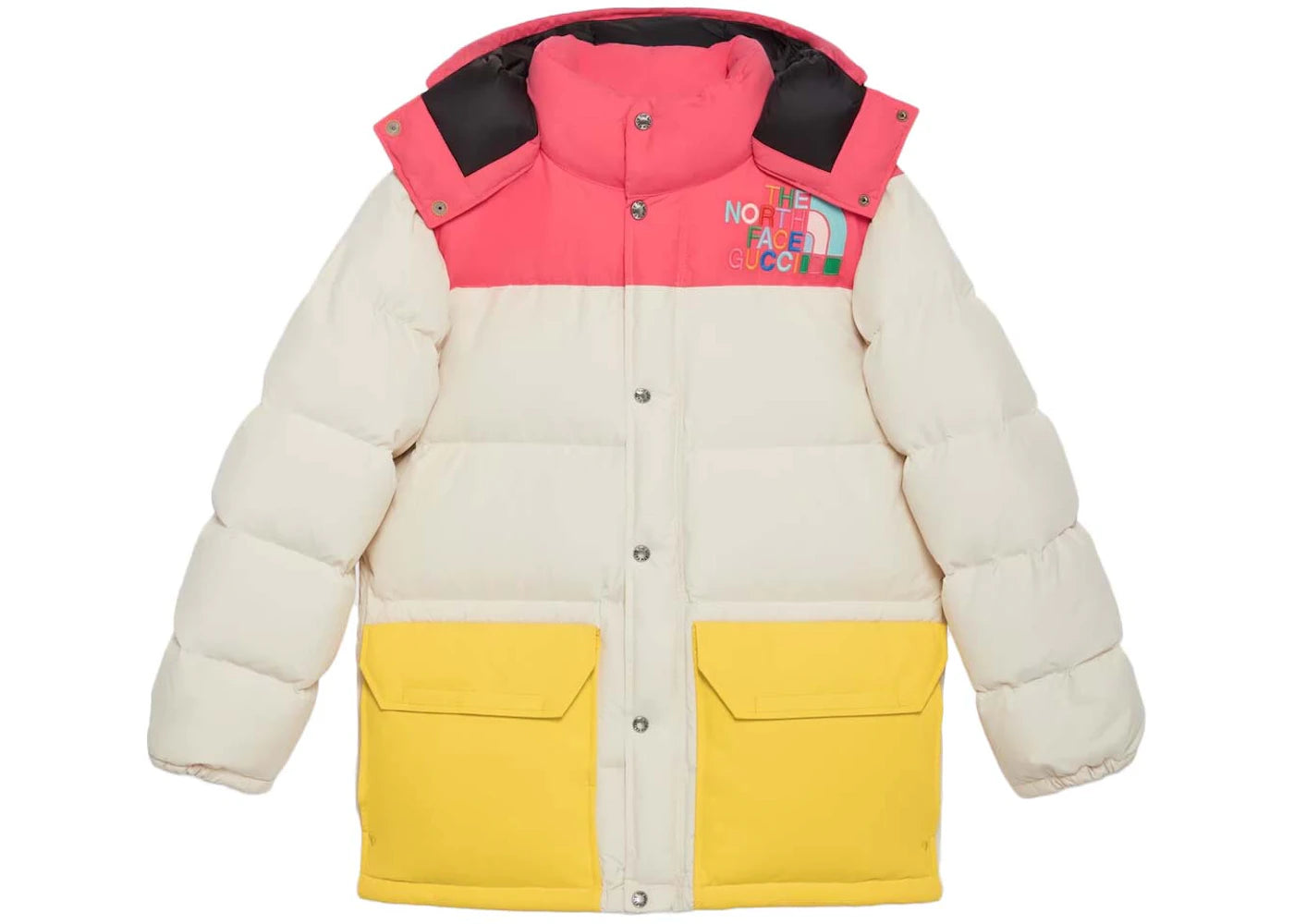 Gucci x The North Face Down Jacket Ivory/Dark Pink/Yellow