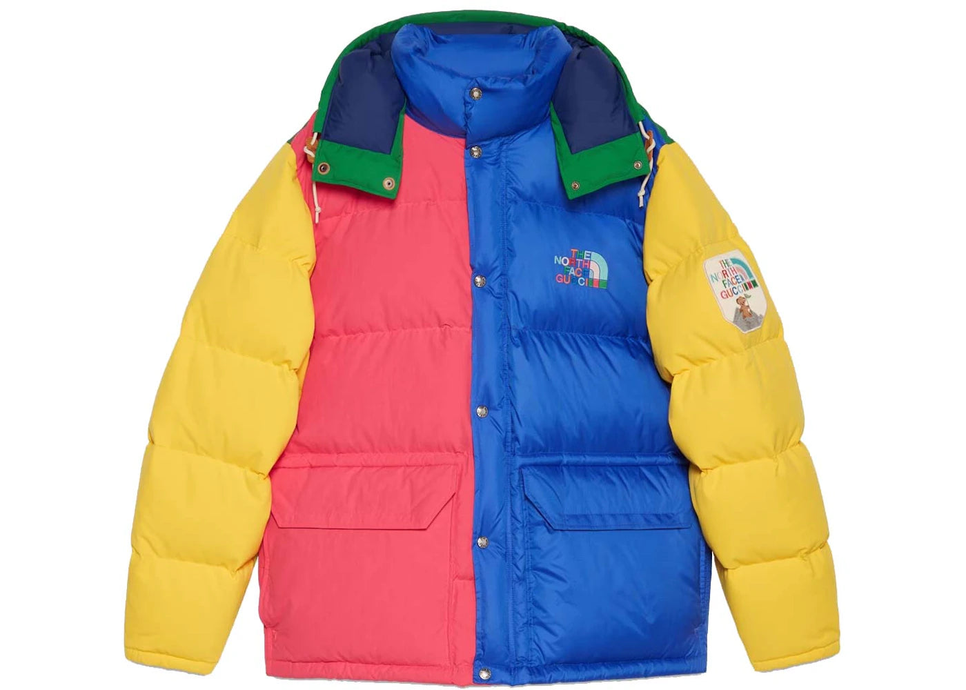 Gucci x The North Face Down Jacket Yellow/Red/Blue/Green Colorblock