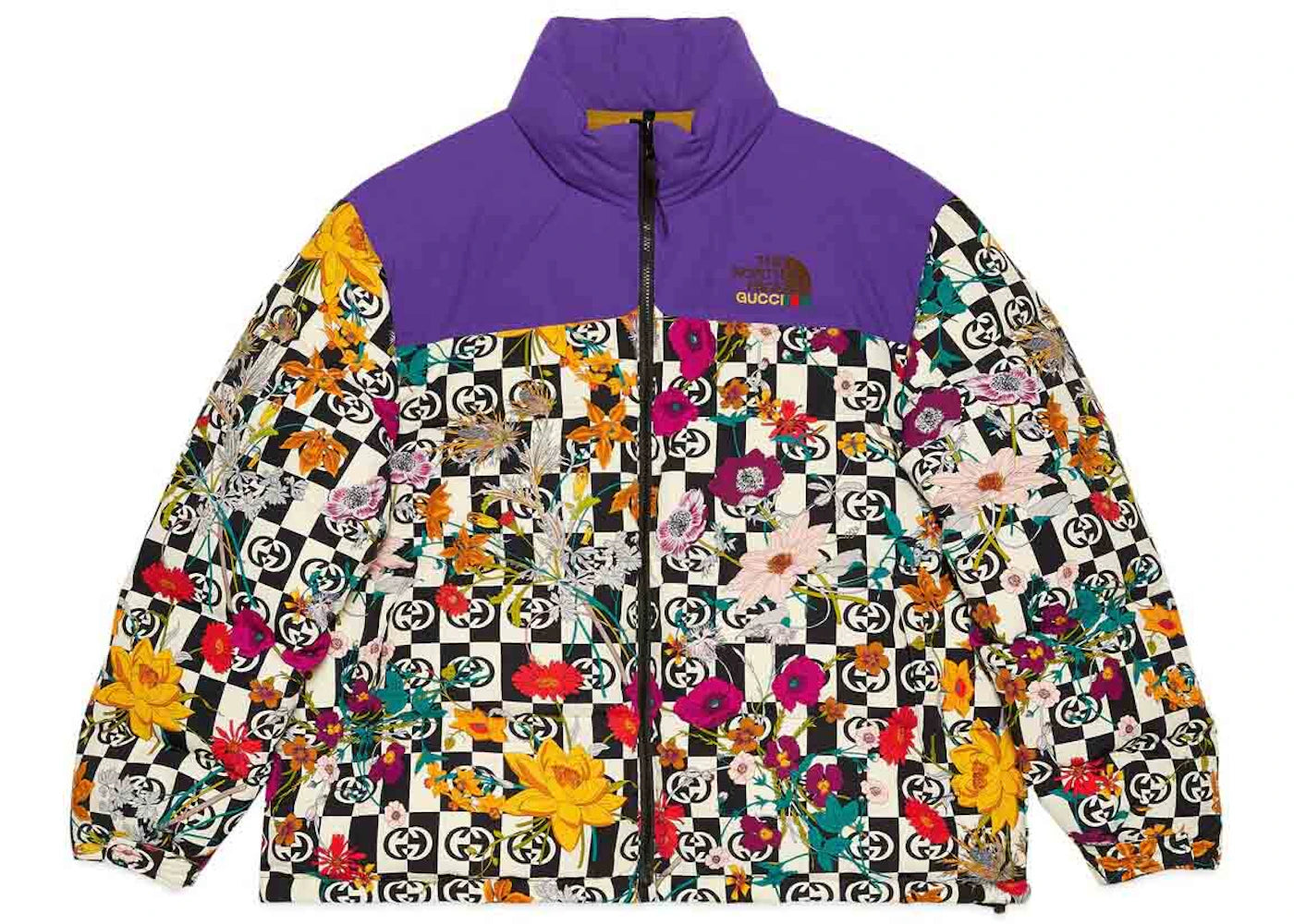 Gucci x The North Face Floral Down Jacket Purple Floral