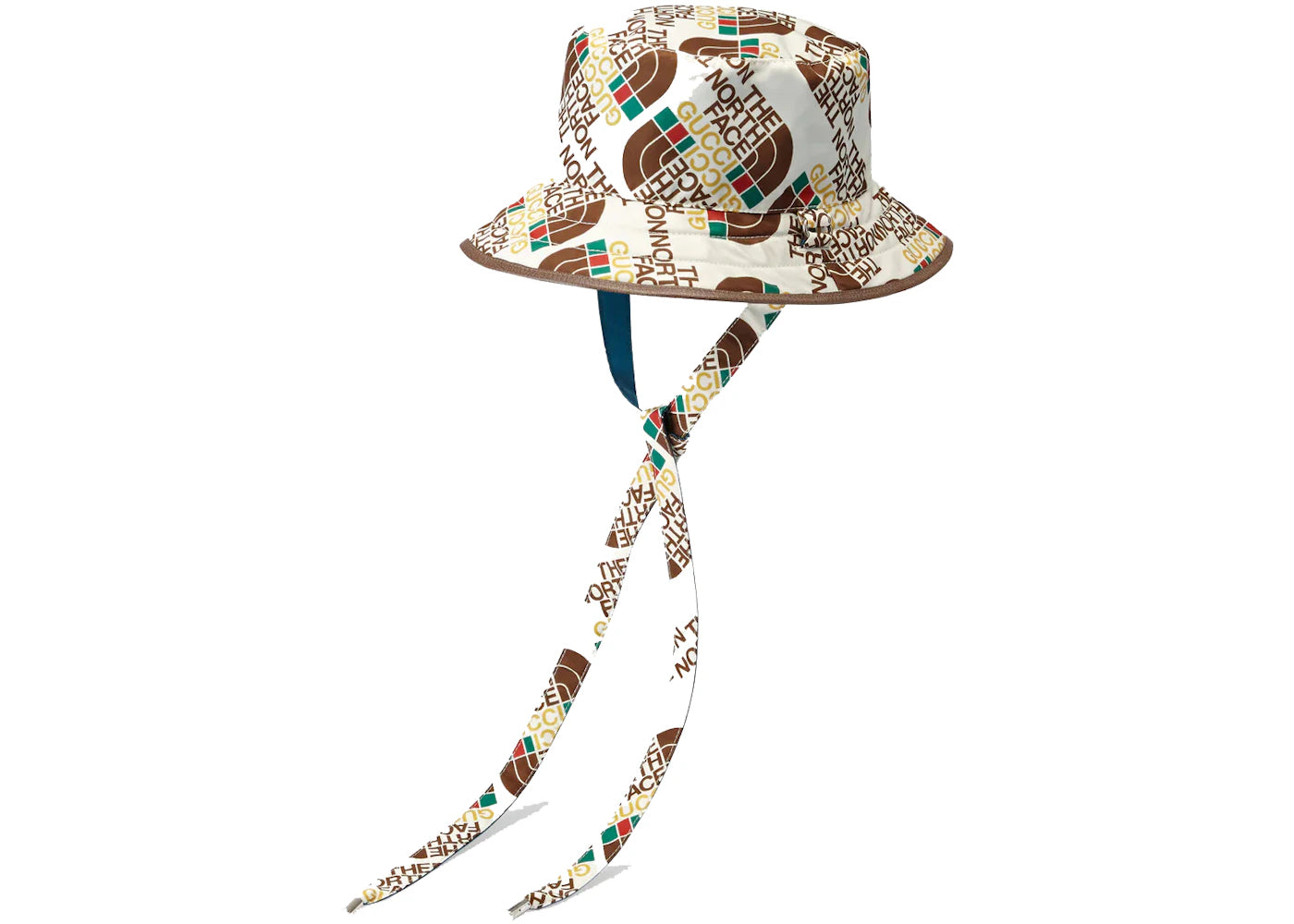 Gucci x The North Face Self Tie Nylon Hat Ivory/Sky Blue