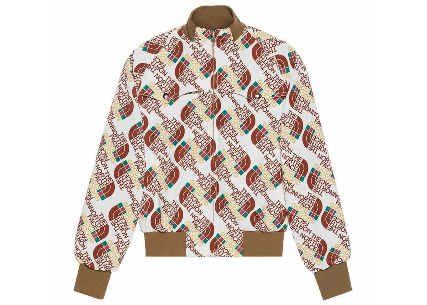 Gucci x The North Face Web Print Technical Jersey Jacket Brown/Beige