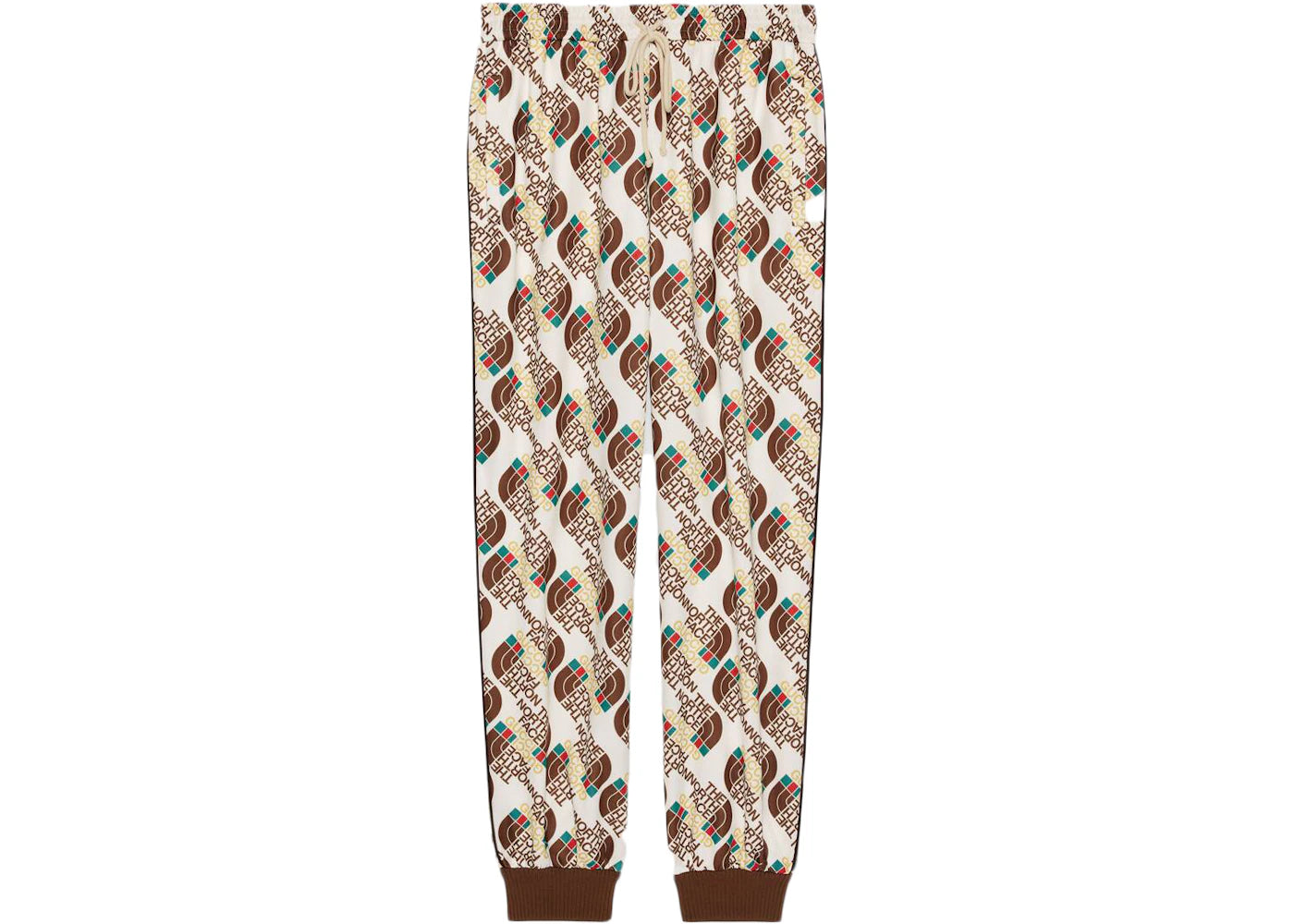 Gucci x The North Face Web Print Technical Jersey Jogging Pant Ivory/Brown