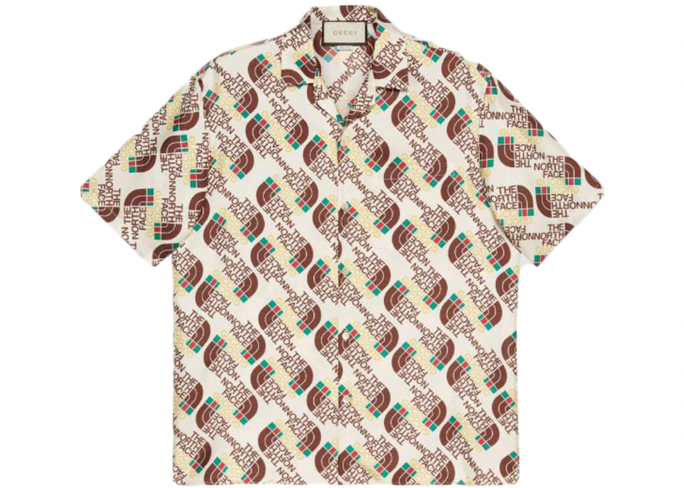 Gucci x The North Face Web Silk Shirt Brown/Beige