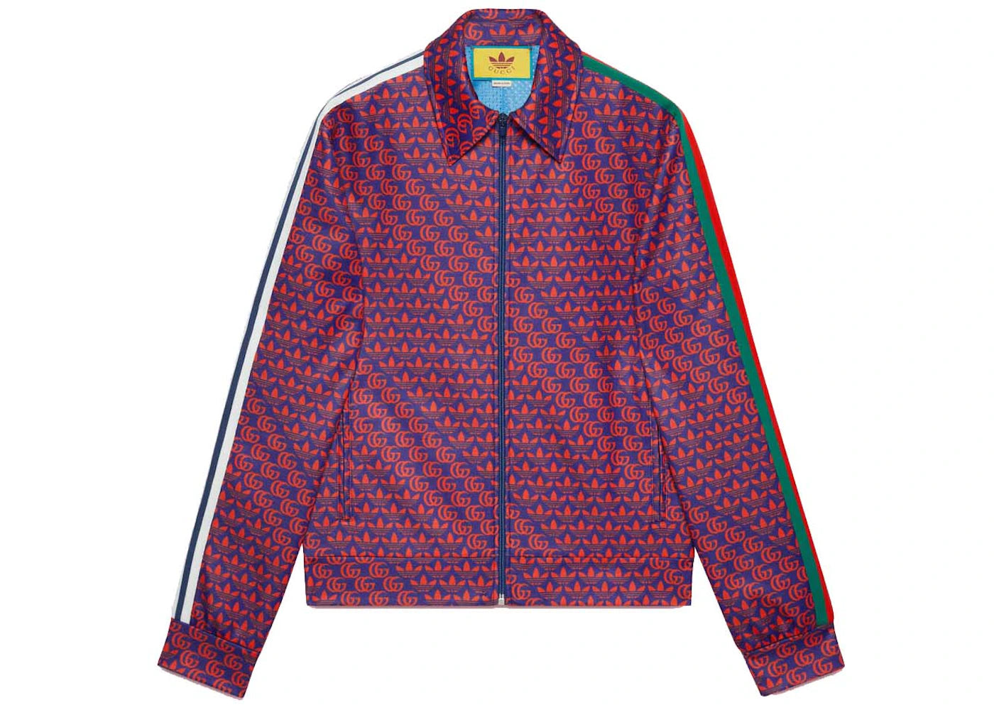 Gucci x adidas Double G and Trefoil Print Jacket Blue/Red