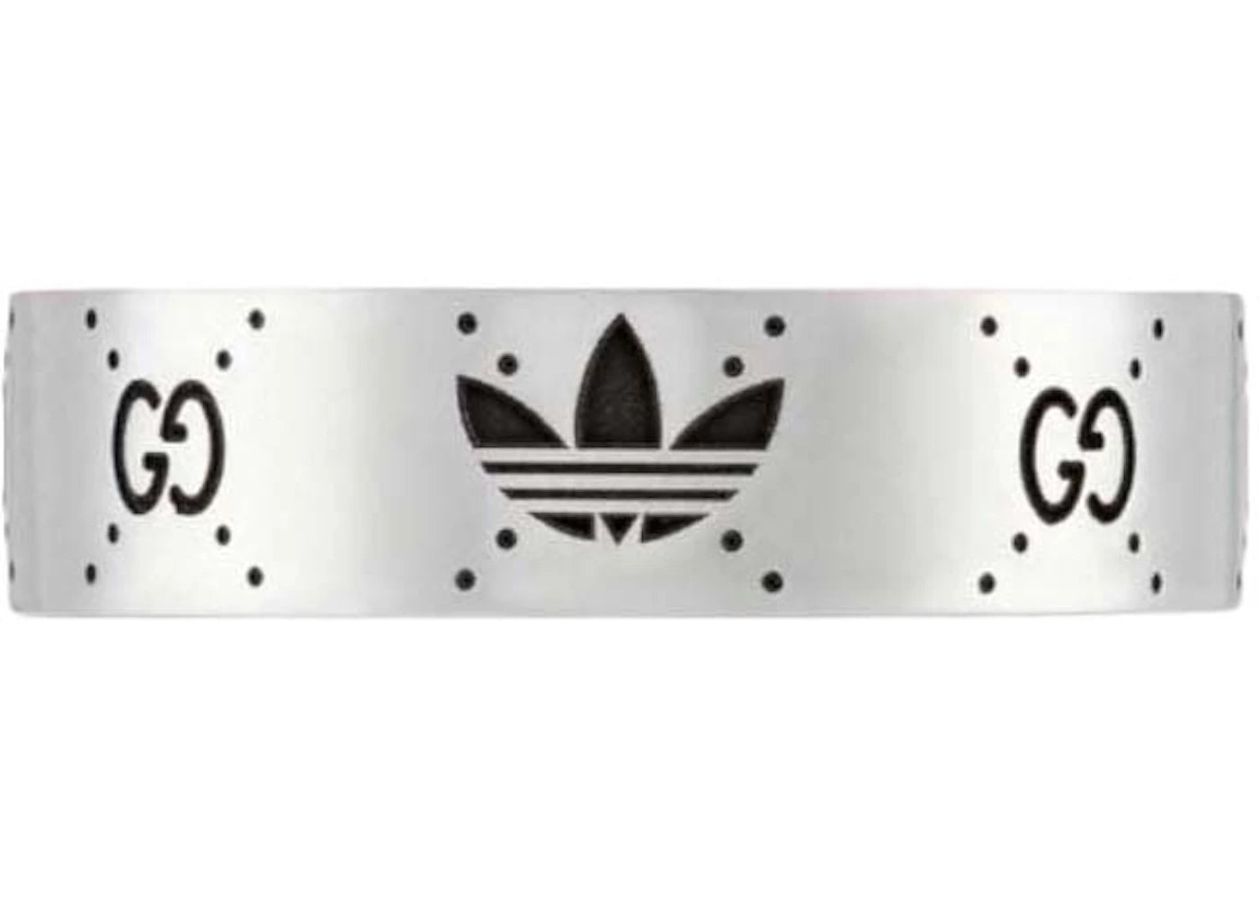 Gucci x adidas Engraved Interlocking G Ring Silver