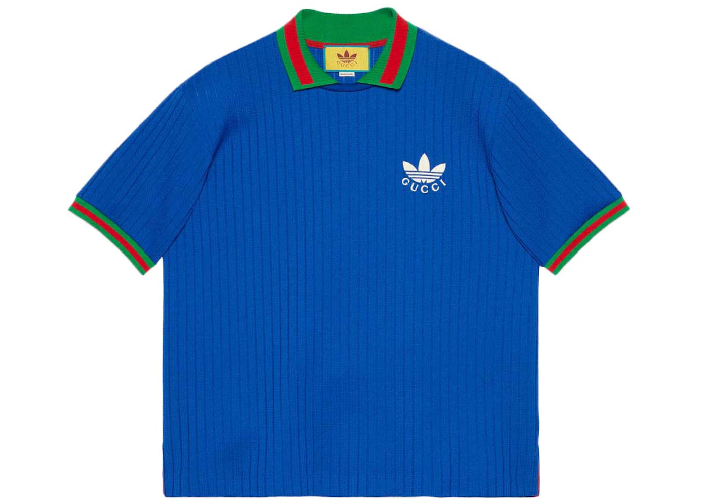 Gucci x adidas Polyester Polo Shirt Cobalt Blue