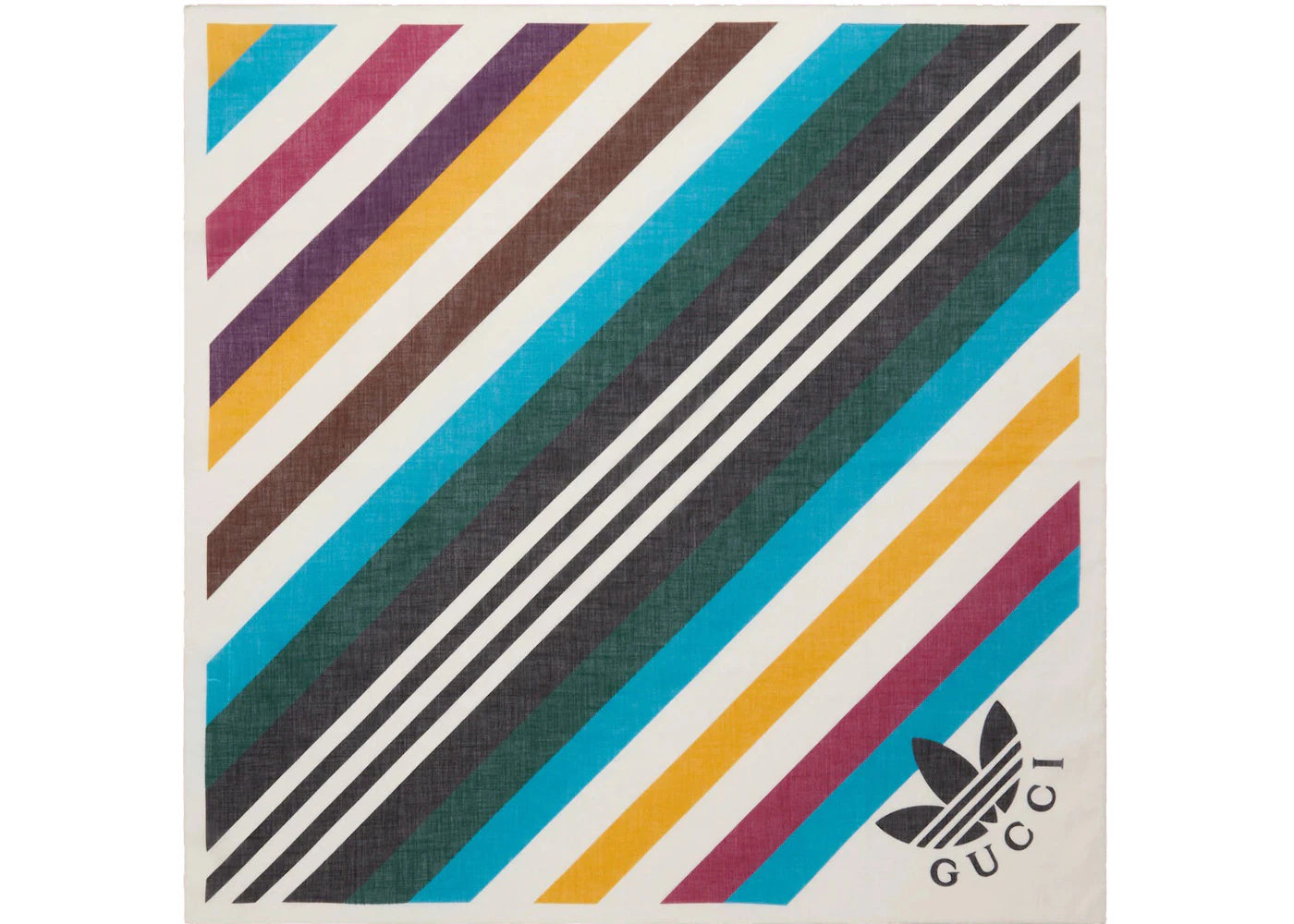 Gucci x adidas Stripe Print Cotton Scarf Ivory/Multicolor