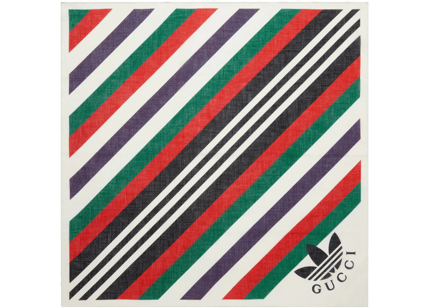 Gucci x adidas Stripe Print Cotton Scarf Ivory/Red